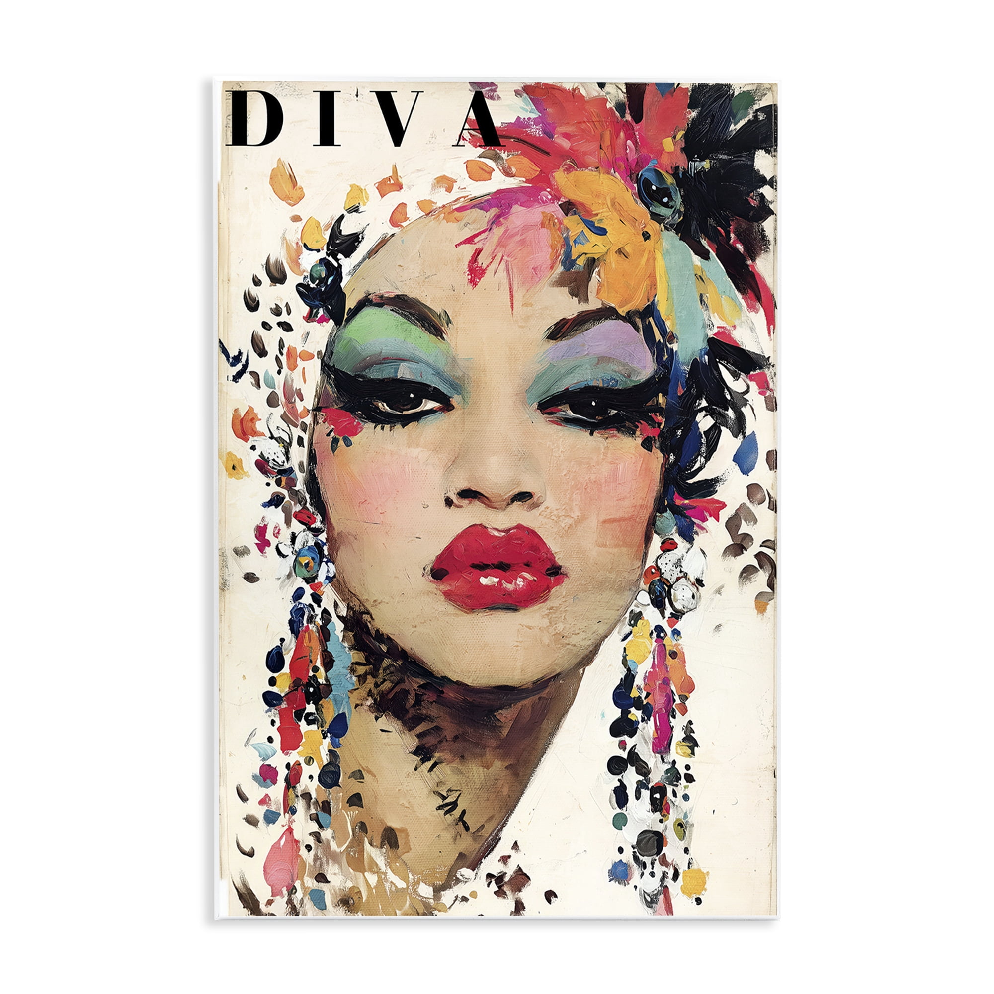 Stupell Industries Diva Fashion Portrait Wall Plaque Art, design by Annabelle Hall