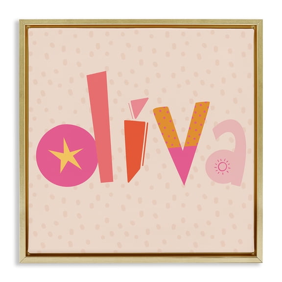 Stupell Industries Diva Patterned Whimsical Text Quotes and Sayings Painting Gold Floater Framed Canvas Art Print Wall Art, 25 x 25