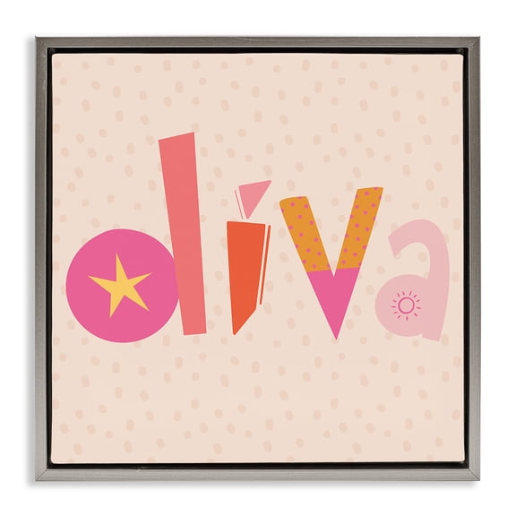Stupell Industries Diva Patterned Whimsical Text Quotes and Sayings Painting Gray Floater Framed Canvas Art Print Wall Art, 18 x 18