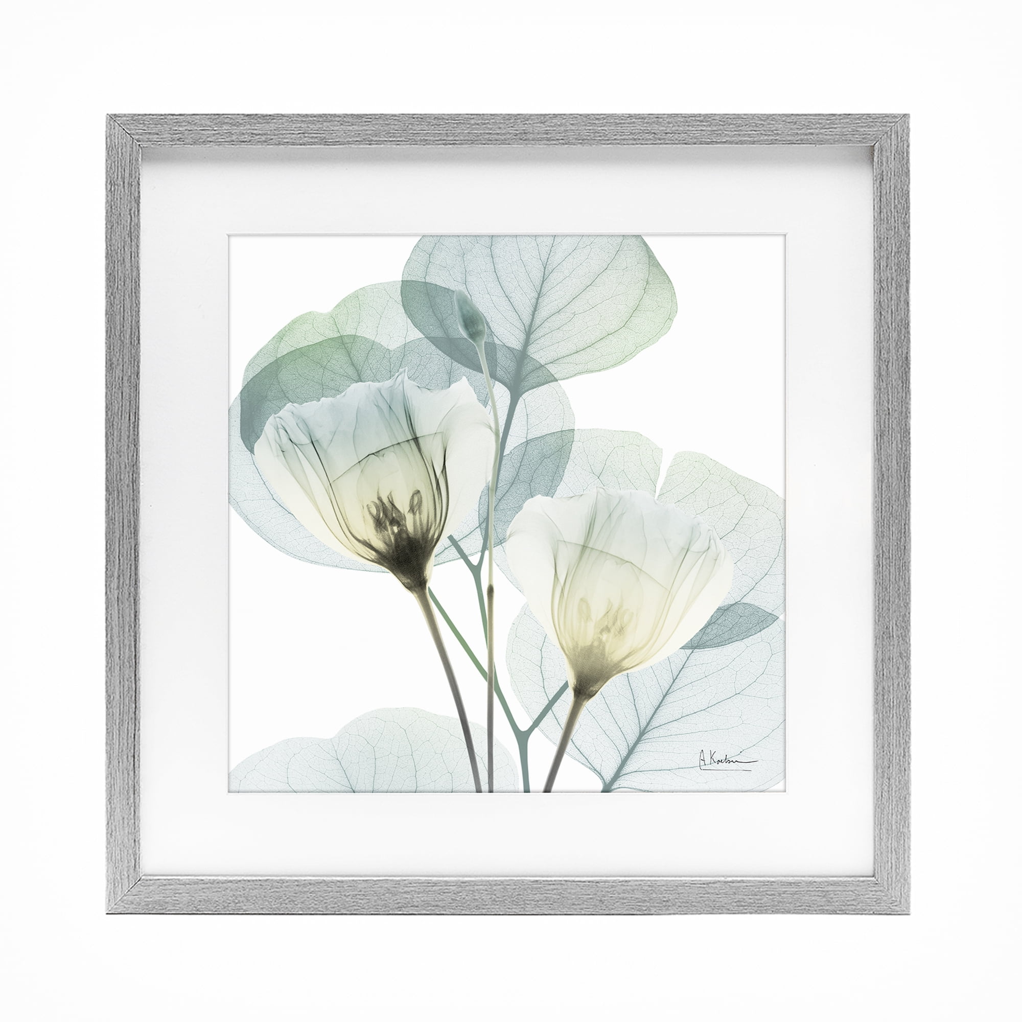 Stupell Industries Divine Fate Flower Leaves Gray Framed Print Under Glass, design by Albert Koetsier