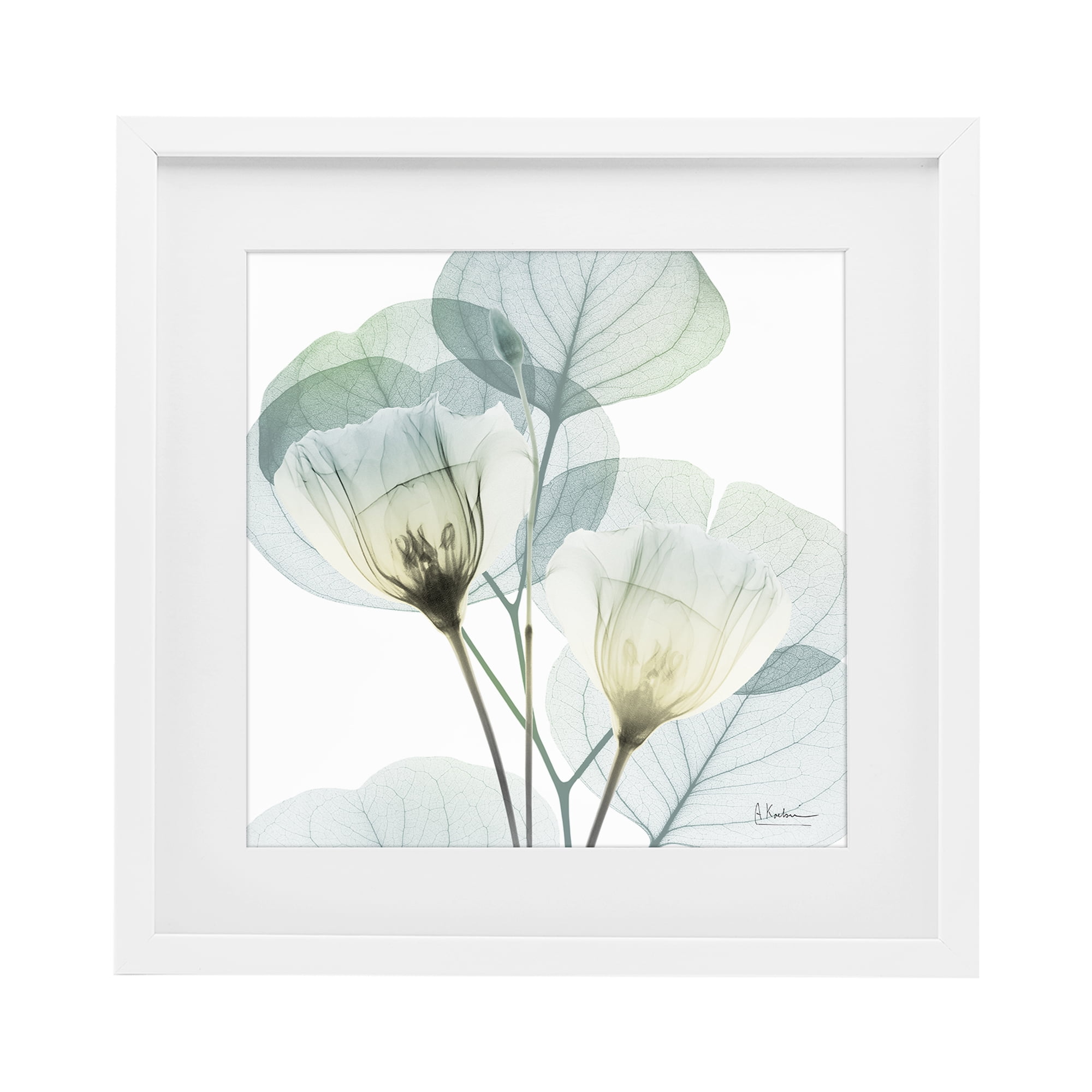 Stupell Industries Divine Fate Flower Leaves White Framed Print Under Glass, design by Albert Koetsier