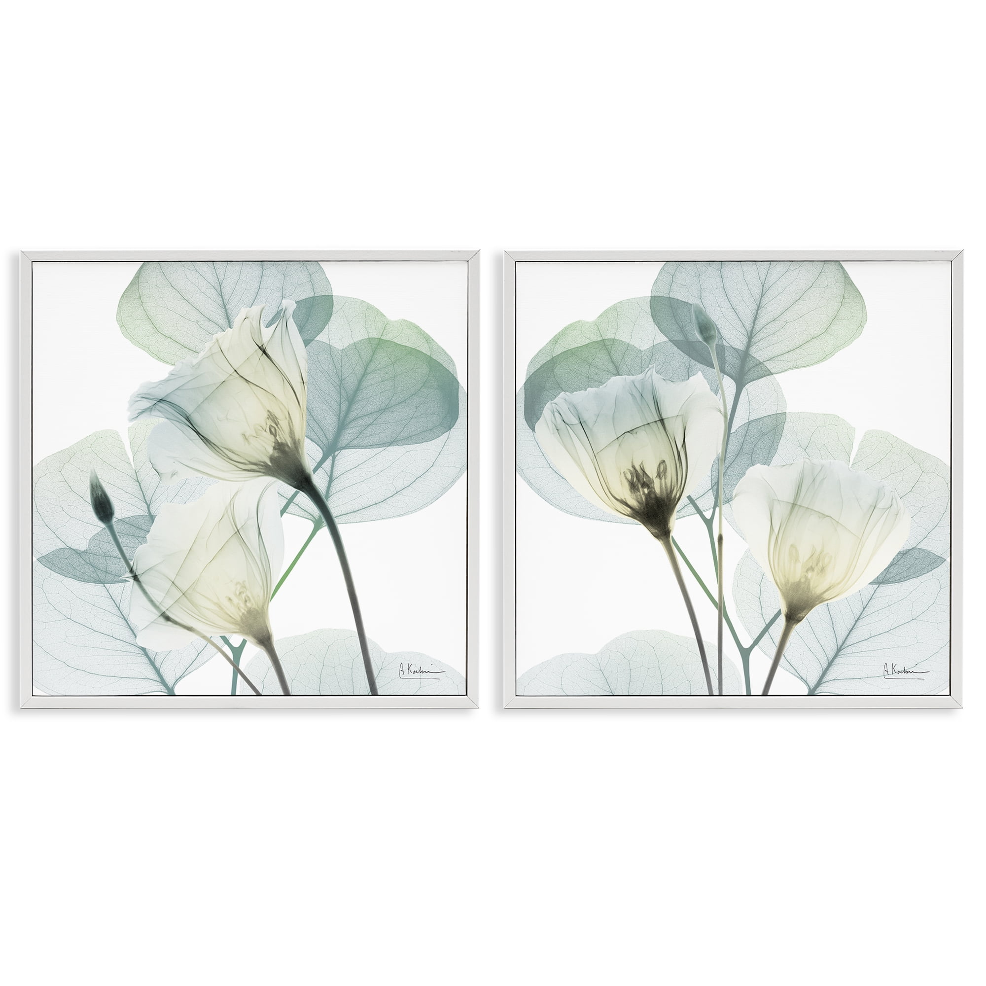 Stupell Industries Divine Fate Flowers 2 Piece White Framed Giclee Art Set, design by Albert Koetsier