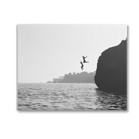 Stupell Industries Diving Ocean Cliff Landscape Photography Gallery Wrapped Canvas Art Print Wall Art, 20 x 16