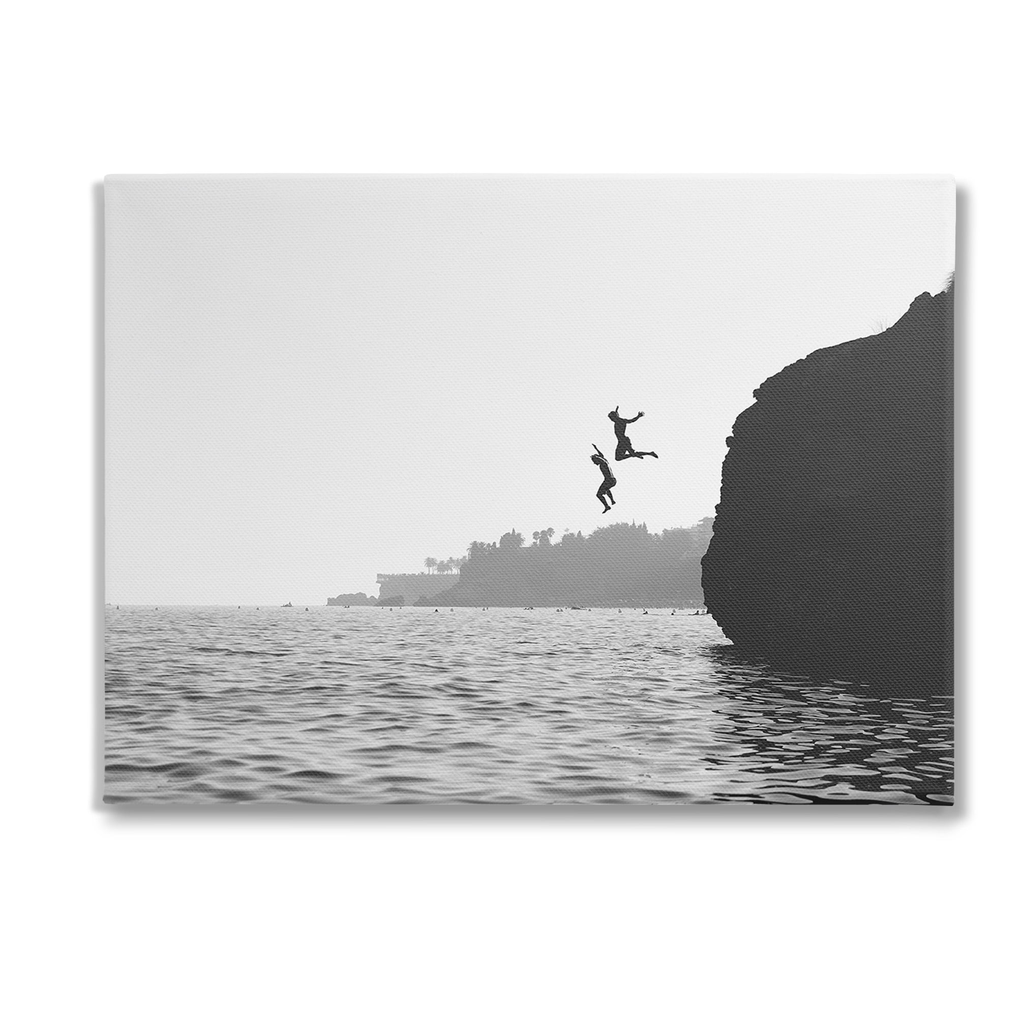Stupell Industries Diving Ocean Cliff Landscape Photography Gallery Wrapped Canvas Art Print Wall Art, 40 x 30