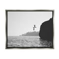 thumbnail image 1 of Stupell Industries Diving Ocean Cliff Landscape Photography Gray Floater Framed Canvas Art Print Wall Art, 21 x 17, 1 of 10