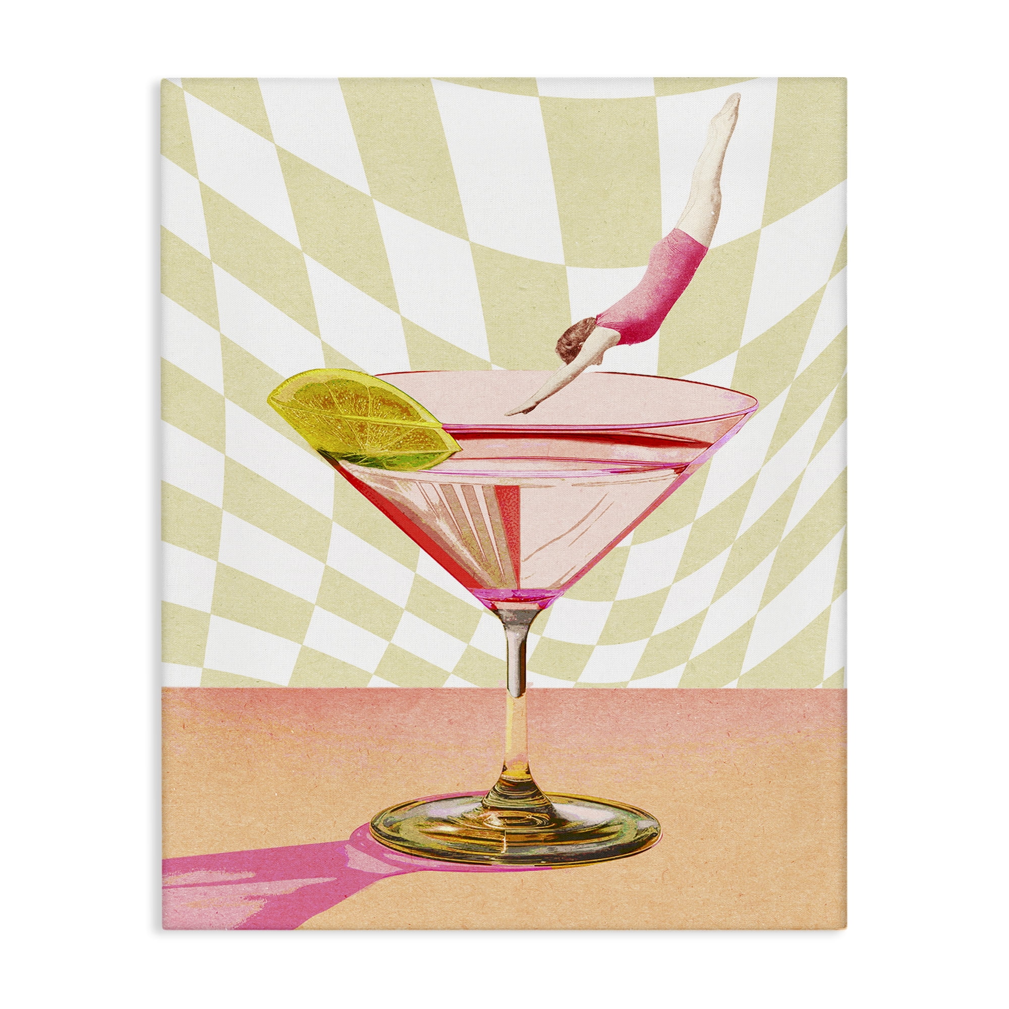 Stupell Industries Diving into Cocktail Food & Beverage Painting Wrapped Canvas Art Print Wall Art, 16 x 20