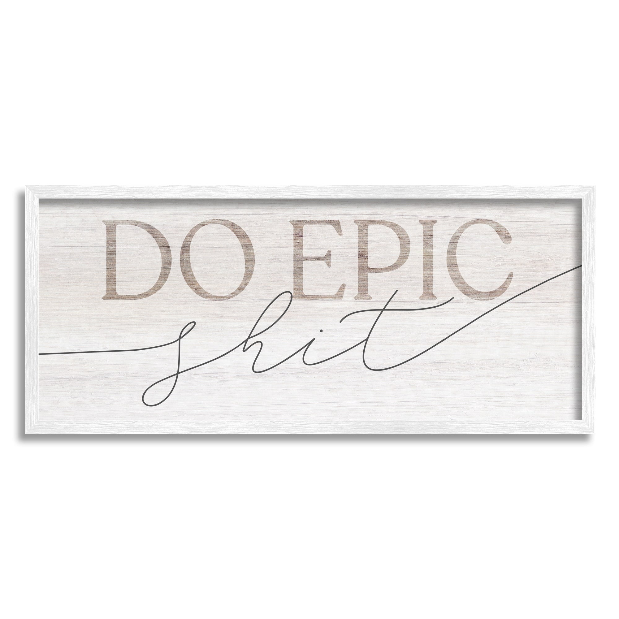 Stupell Industries Do Epic Sh** Fun Typography Sign Grainy Pattern Framed Wall Art, 24 x 10, Design by Daphne Polselli