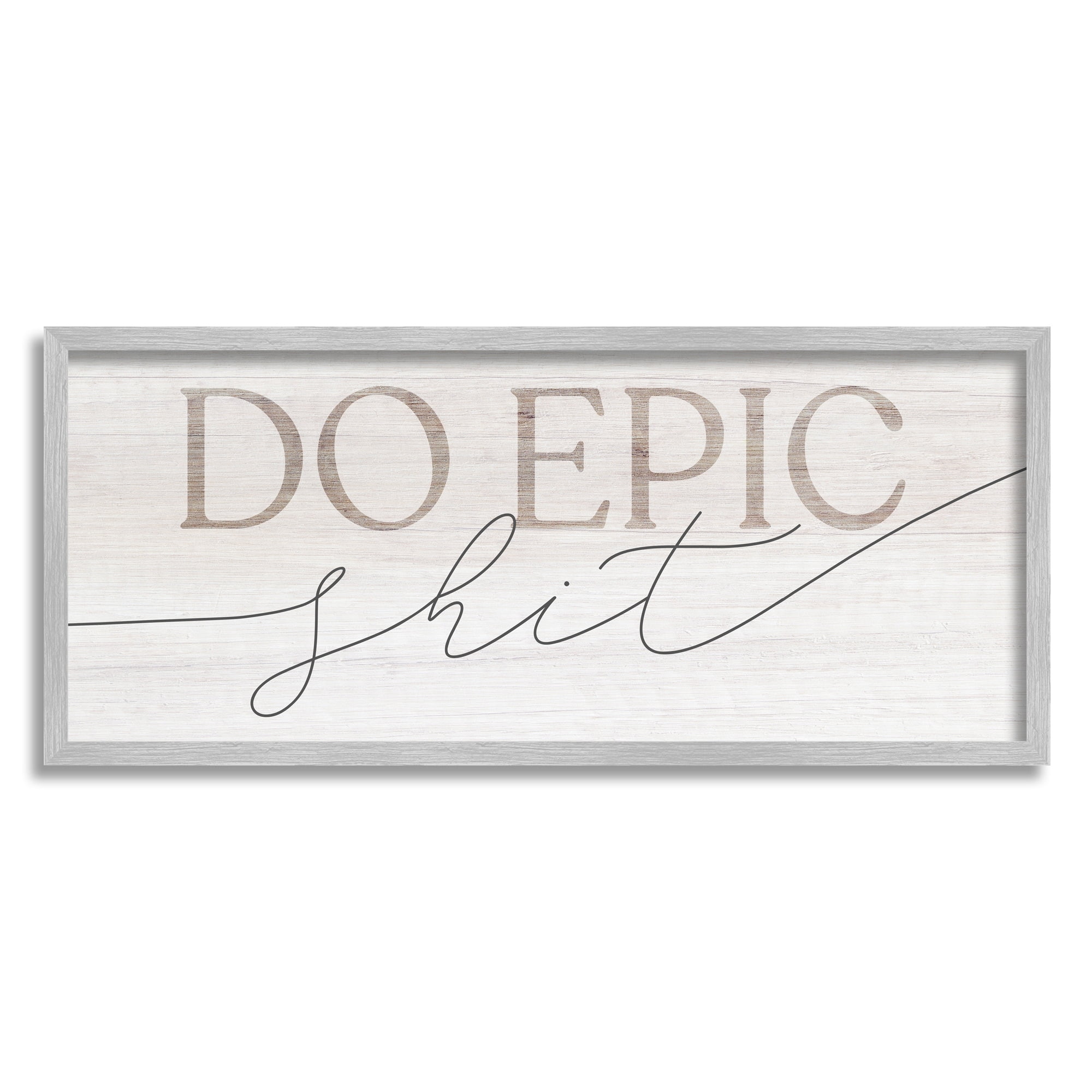 Stupell Industries Do Epic Sh** Fun Typography Sign Grainy Pattern Framed Wall Art, 30 x 13, Design by Daphne Polselli