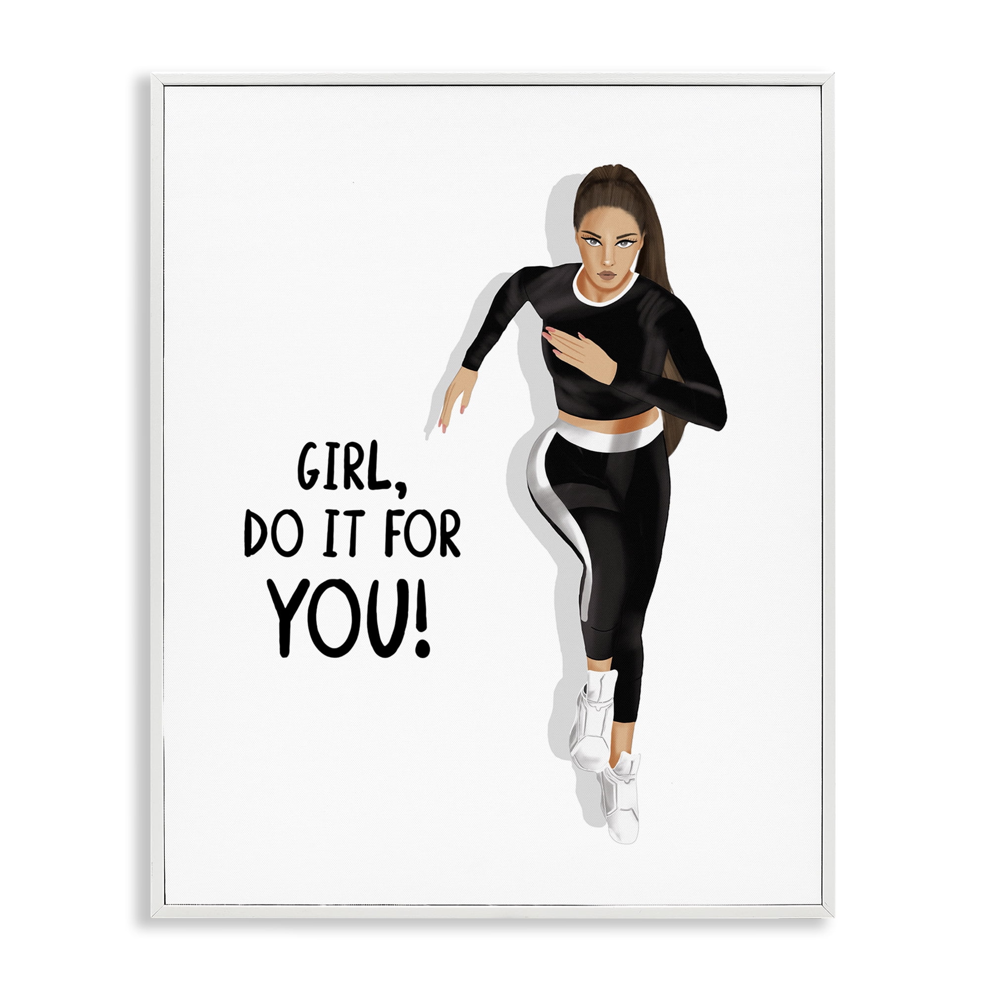 Stupell Industries Do It For You Girl People Painting White Framed Art Print Wall Art, 24 x 30