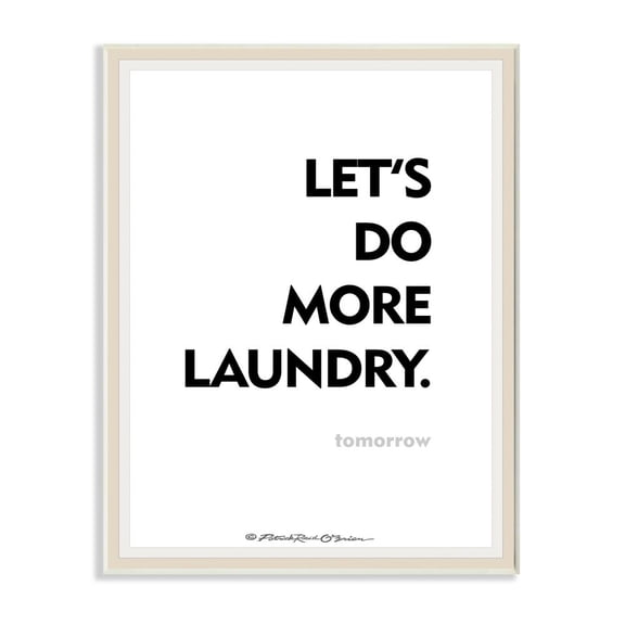 Stupell Industries Do Laundry Tomorrow Funny Bath Word Design Wall Plaque by Patrick Reid O'Brien