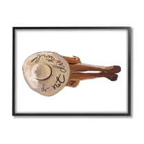 Stupell Industries Do Not Disturb Beach Woman Relaxing Sun Hat Graphic Art Black Framed Art Print Wall Art, Design by Amelia Noyes