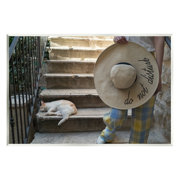 Stupell Industries Do Not Disturb Cat Animals & Insects Photography Unframed Art Print Wall Art, 19 x 13