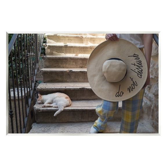 Stupell Industries Do Not Disturb Cat Animals & Insects Photography Unframed Art Print Wall Art, 19 x 13