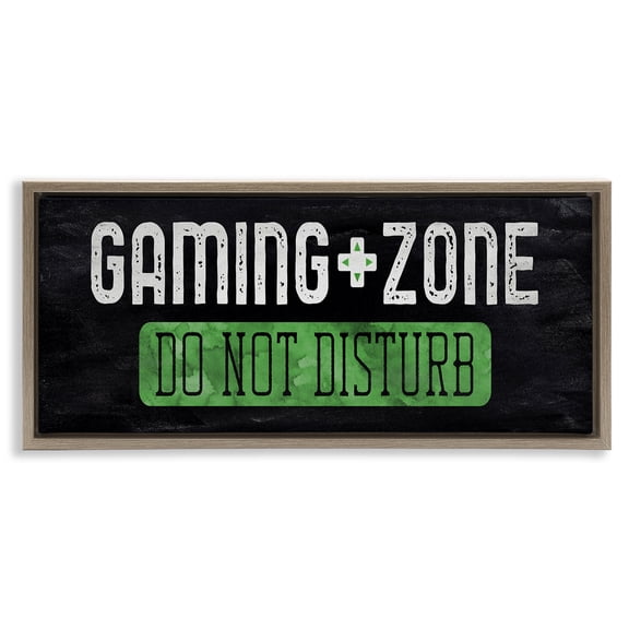 Stupell Industries Do Not Disturb Gaming Zone Quotes and Sayings Painting Brown Floater Framed Canvas Art Print Wall Art, 25 x 11