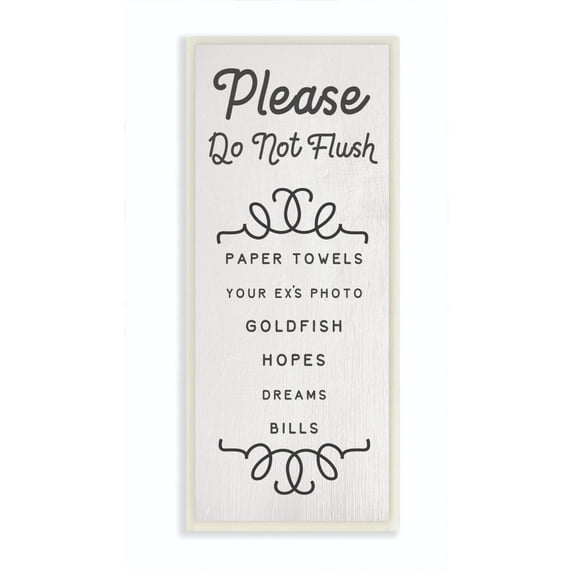 Stupell Industries Do Not Flush Funny Bathroom Word Design Wall Plaque by Daphne Polselli