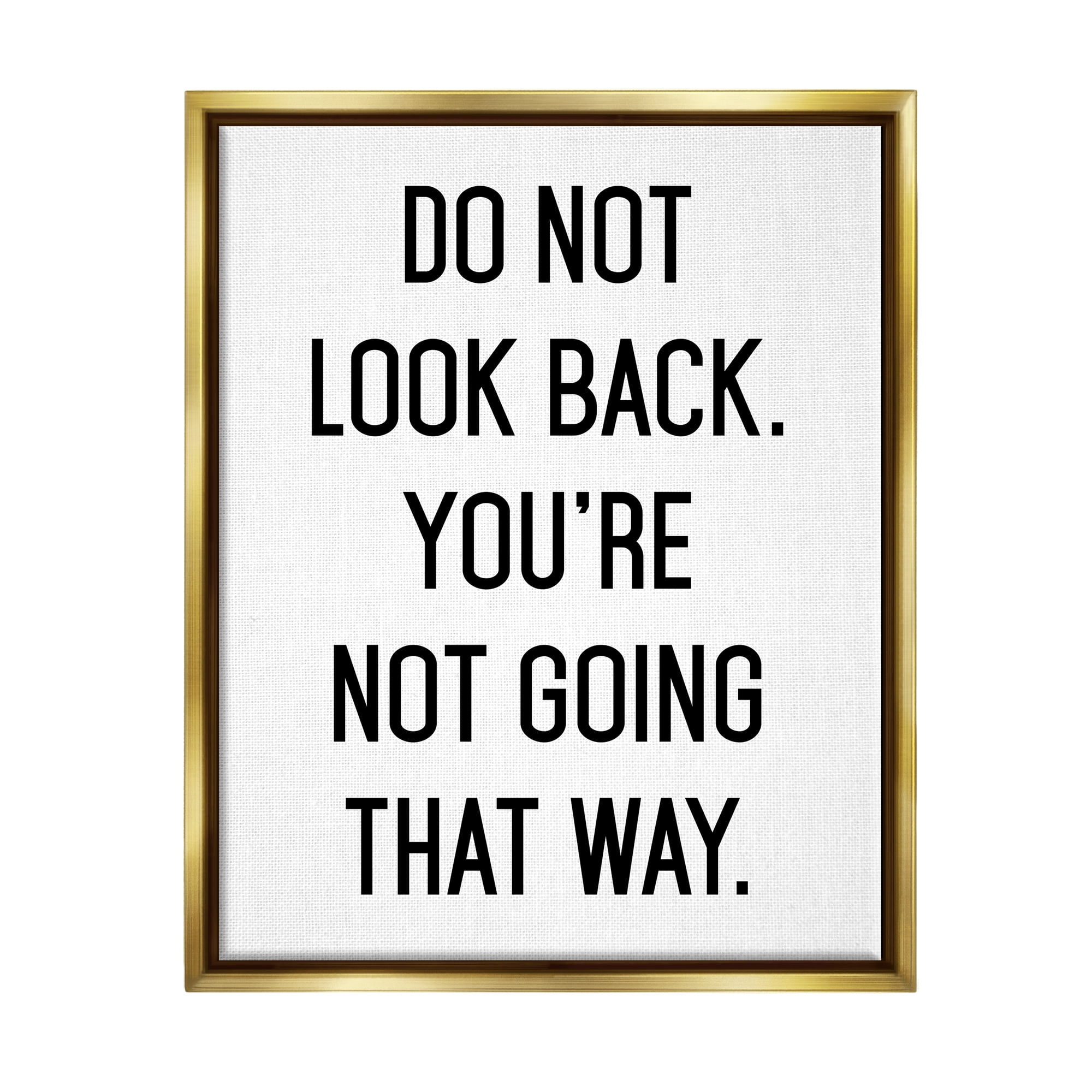 Motivational Phrase Gold Framed Canvas Wall Art, 21" x 17"