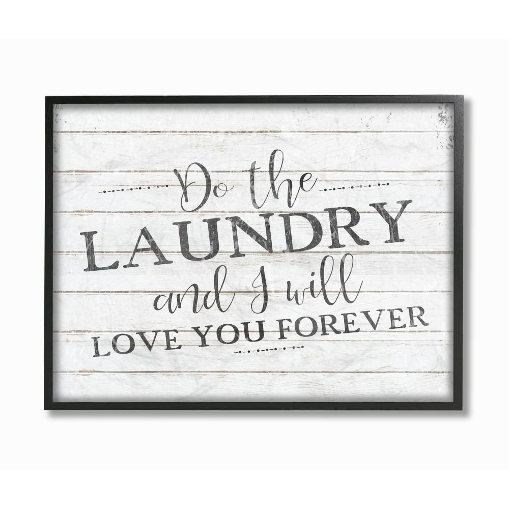 Stupell Industries Do The Laundry Bathroom Black And White Word Design Framed Giclee Texturized Art by Kimberly Allen