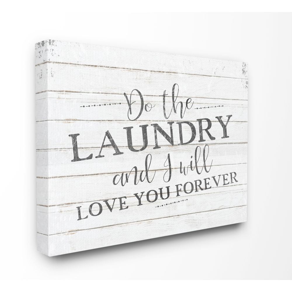 Stupell Industries Do The Laundry Bathroom Black And White Word Design Super Canvas Wall Art by Kimberly Allen
