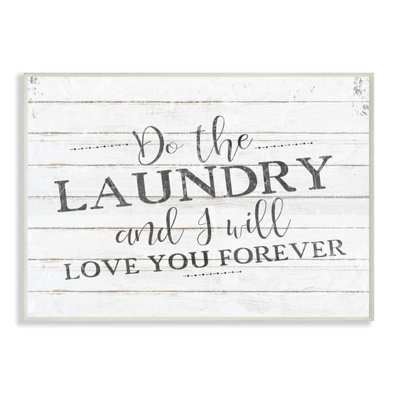 Stupell Industries Do The Laundry Bathroom Black And White Word Design Wall Plaque Art by Kimberly Allen