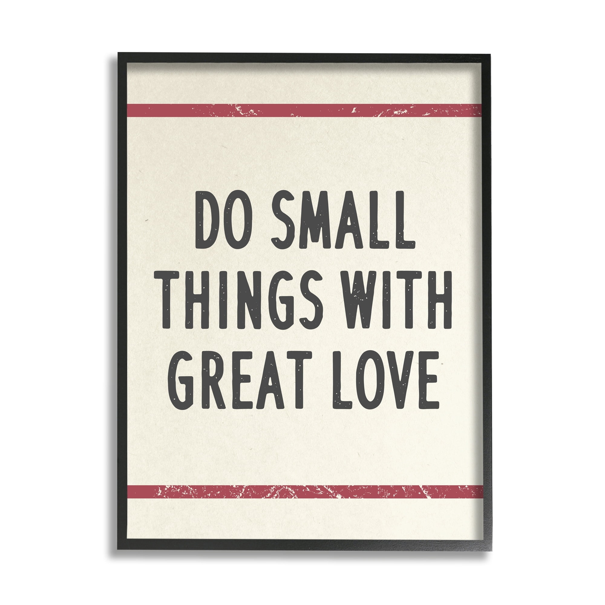 Stupell Industries Do Things with Great Love Red Bistro Stripe Black Framed by Daphne Polselli