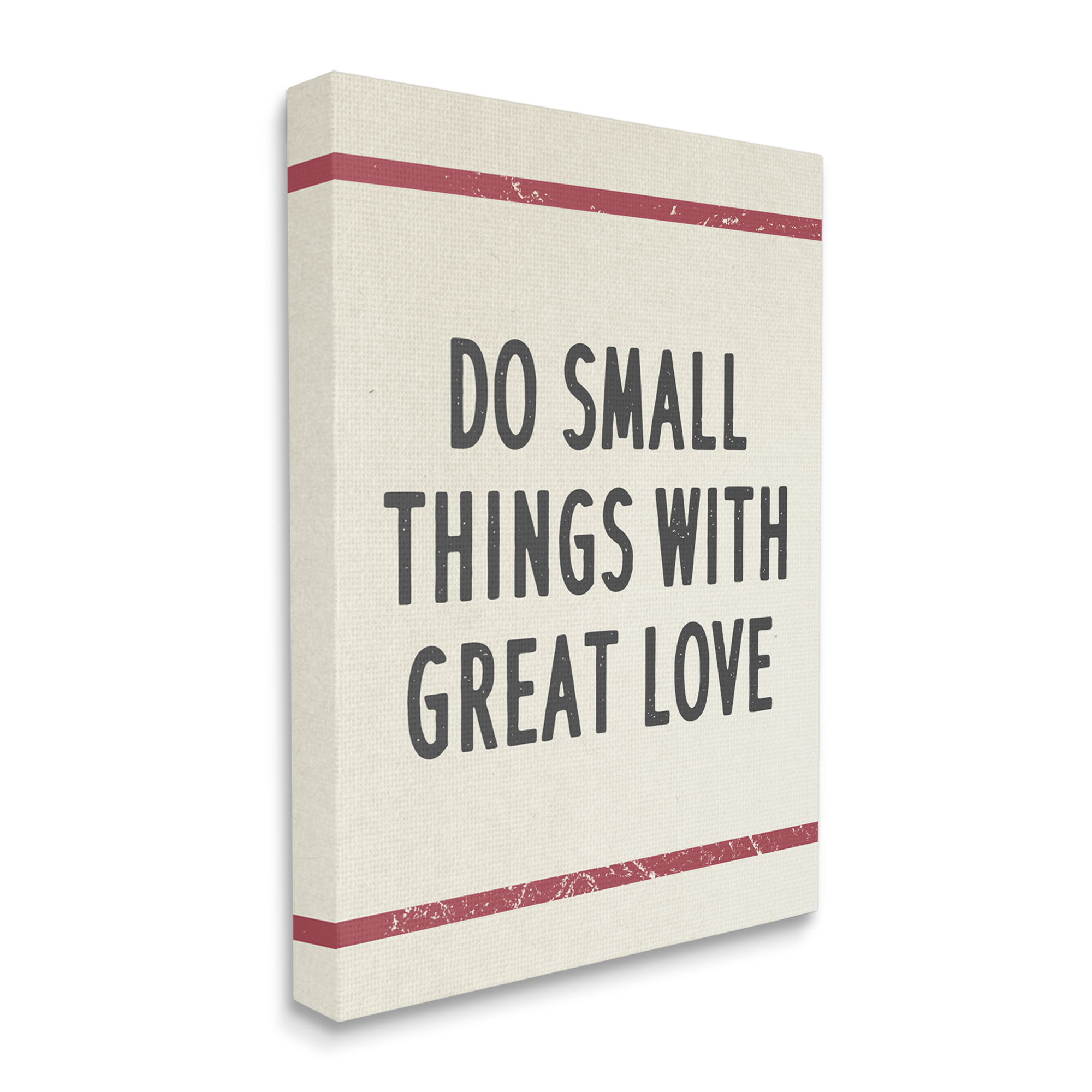 Stupell Industries Do Things with Great Love Red Bistro Stripe Canvas Wall Art by Daphne Polselli
