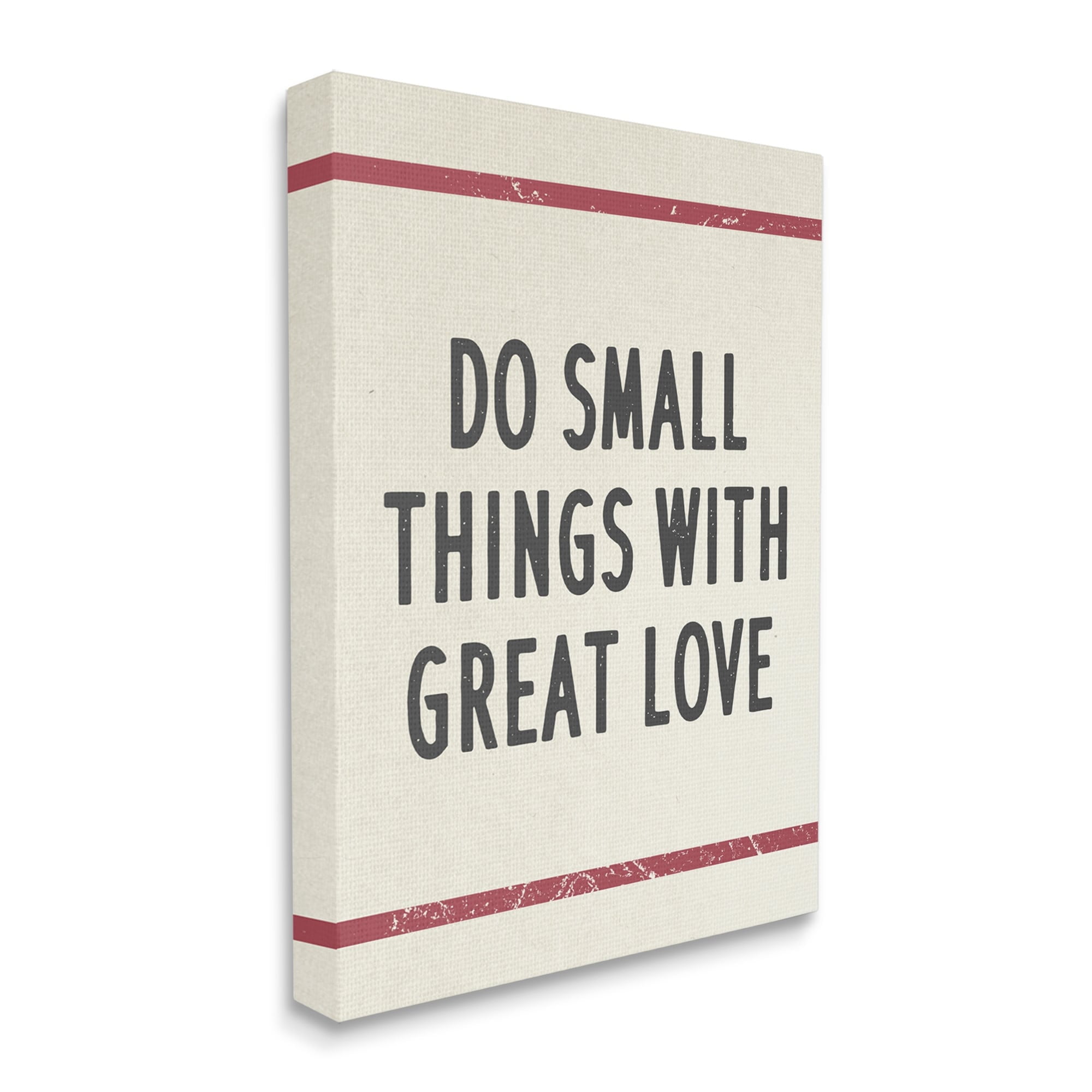Stupell Industries Do Things with Great Love Red Bistro Stripe Canvas Wall Art by Daphne Polselli
