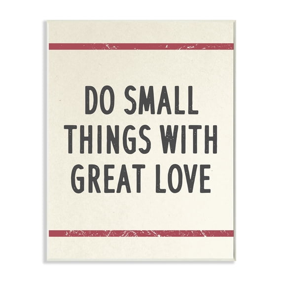Stupell Industries Do Things with Great Love Red Bistro Stripe Wall Plaque by Daphne Polselli