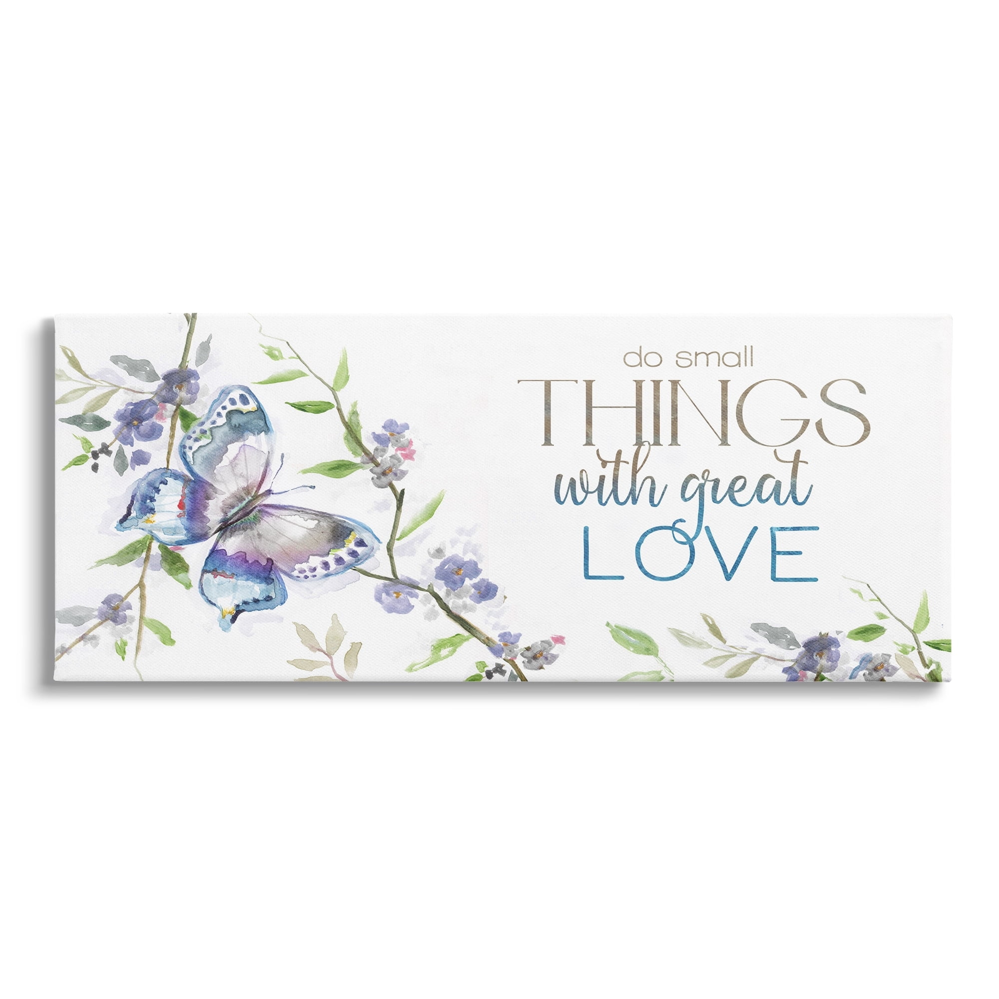 Stupell Industries Do Things with Love Leaf Flower Branches Butterfly,24 x 10, Design by Nan