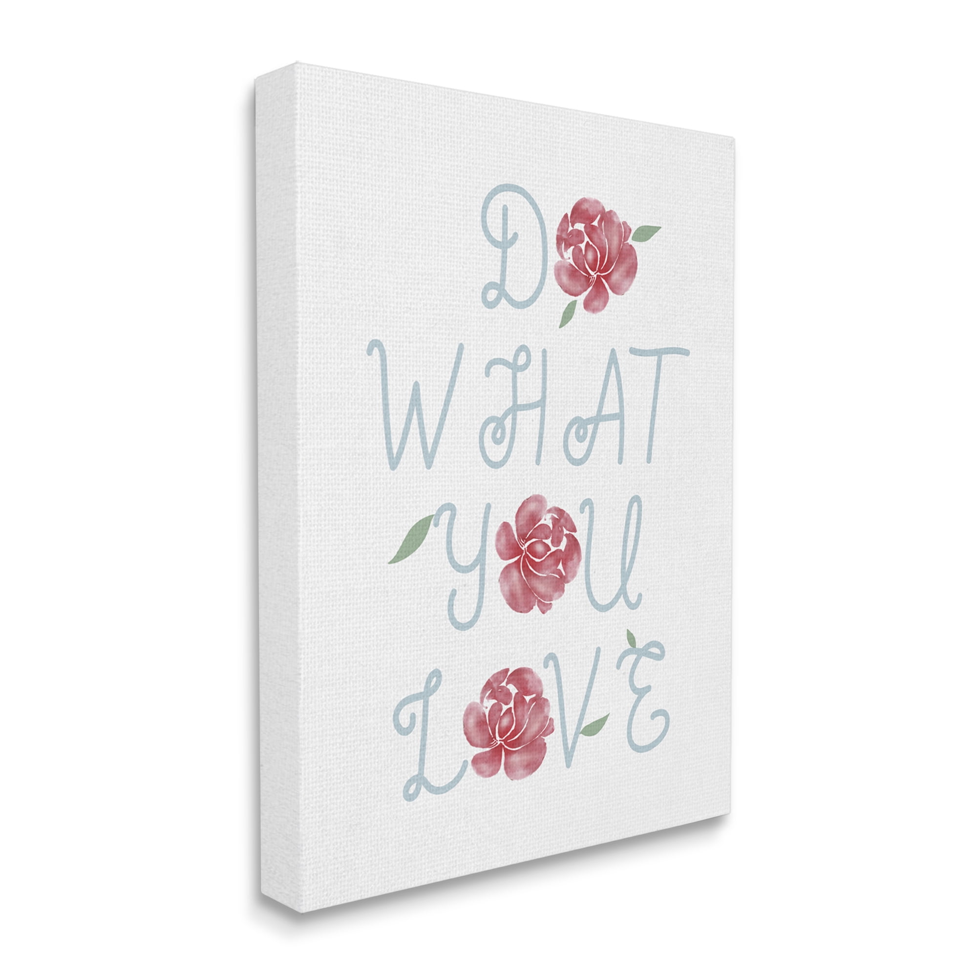 Stupell Industries Do What You Love Expression Red Rose Florals Inspirational Painting Gallery Wrapped Canvas Print Wall Art, 30 x 40