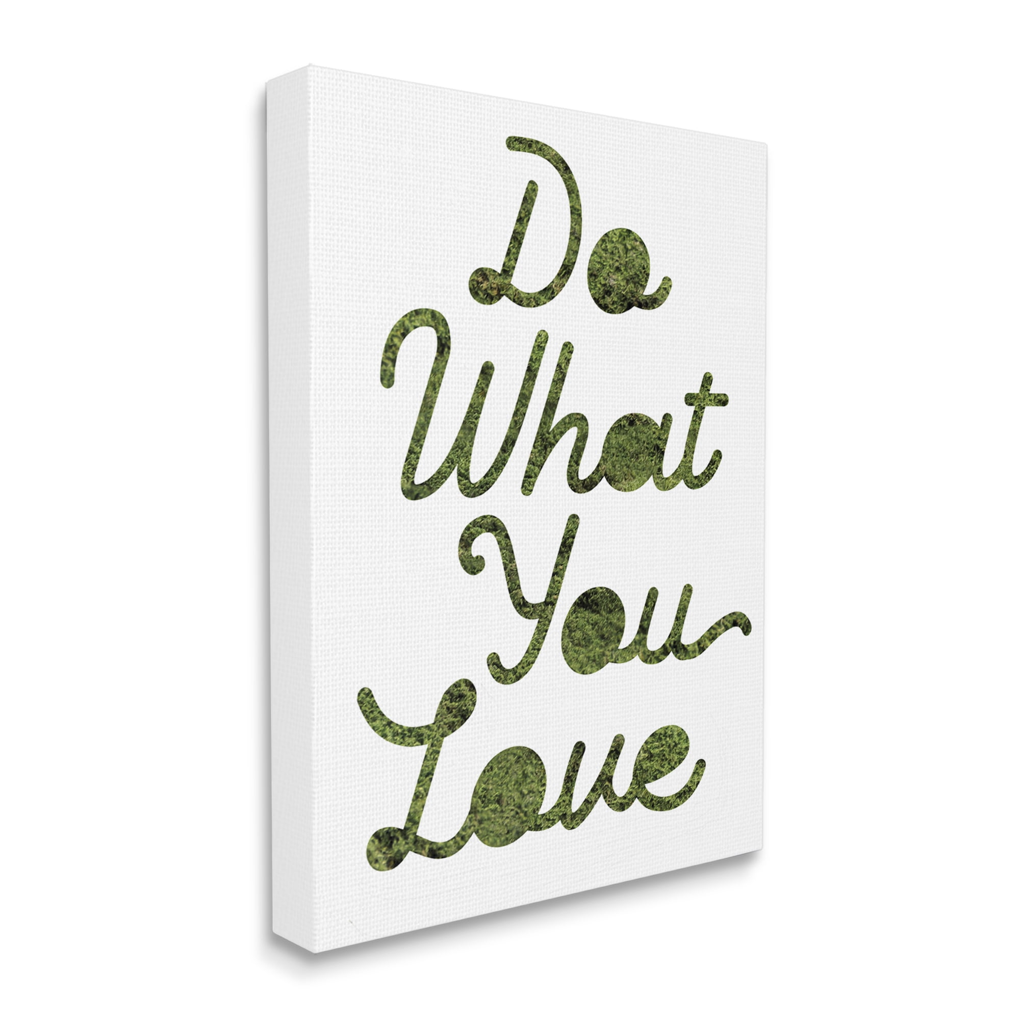 Stupell Industries Do What You Love Phrase Grass Pattern Minimal Text, 36 x 48, Design by Daphne Polselli