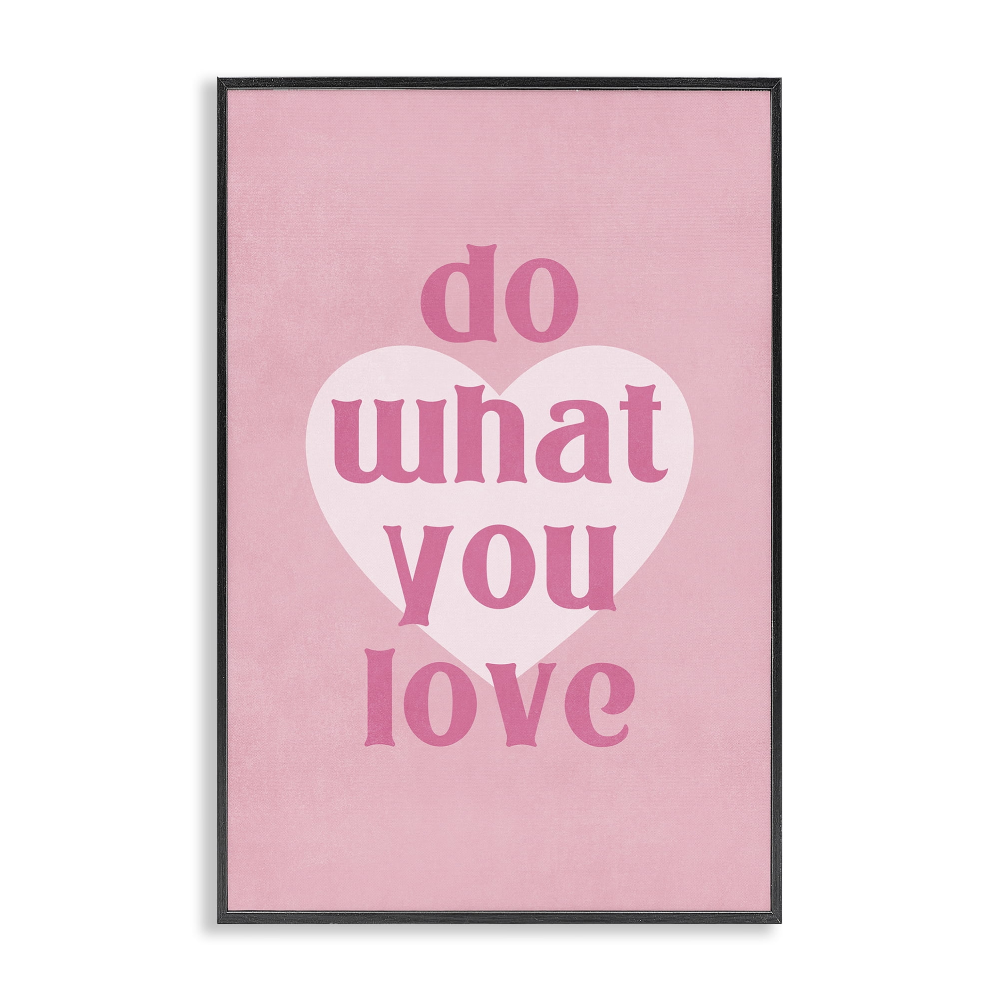 Stupell Industries Do What You Love Pink Text & Numbers Painting Black Framed Art Print Wall Art, 16 x 24