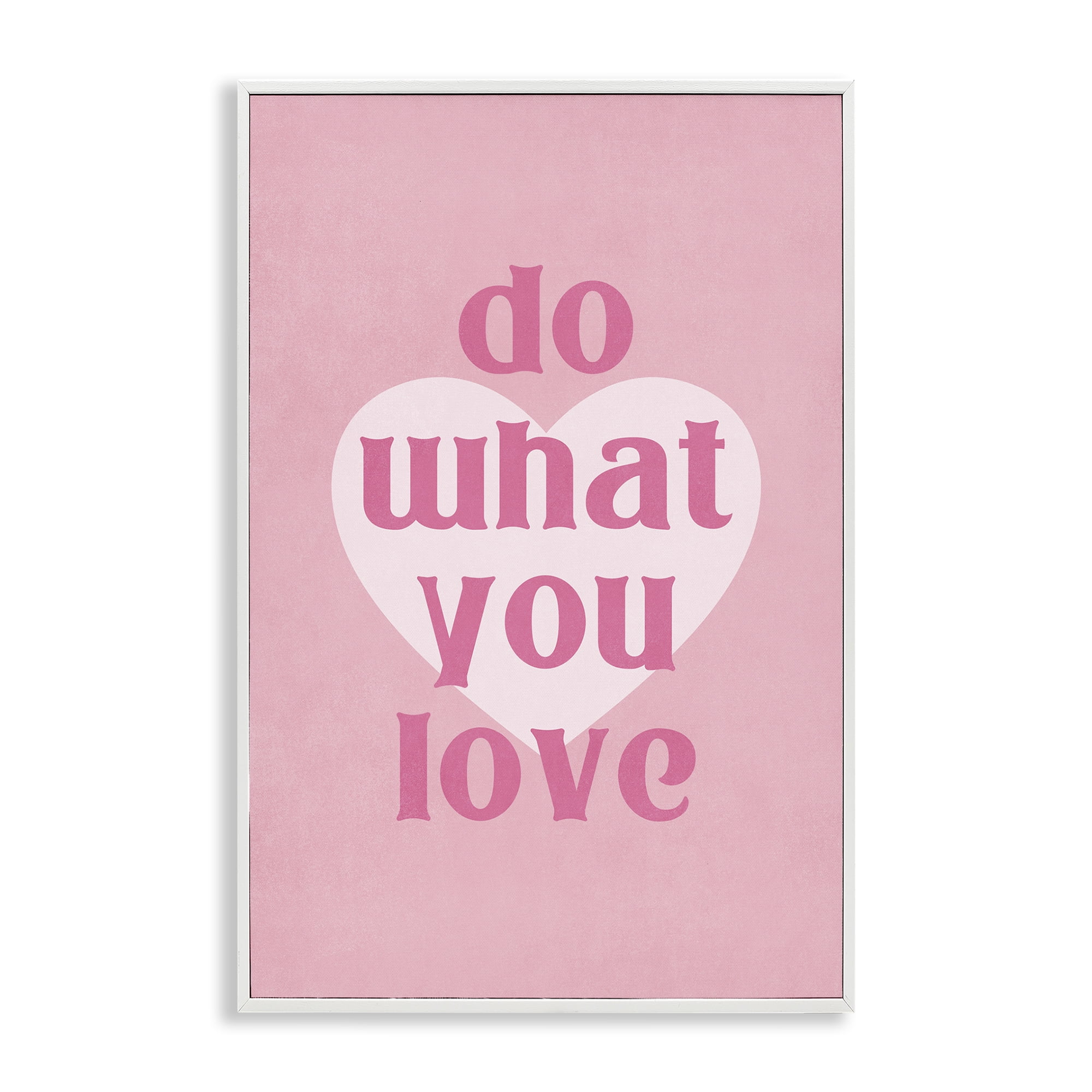 Stupell Industries Do What You Love Pink Text & Numbers Painting White Framed Art Print Wall Art, 16 x 24