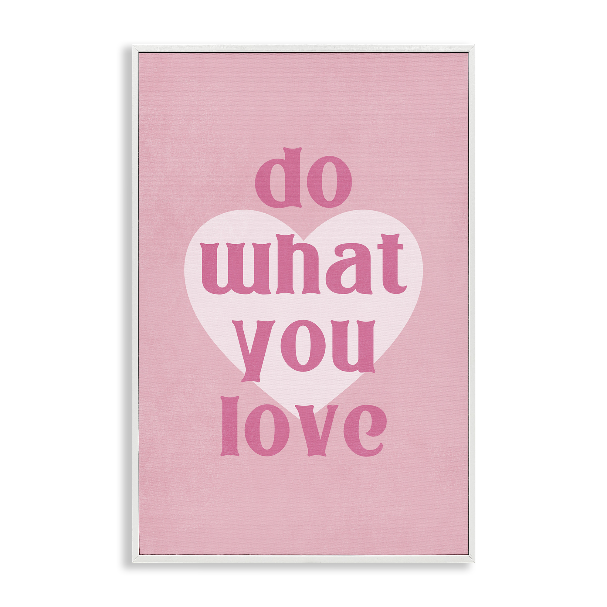 Stupell Industries Do What You Love Pink Text & Numbers Painting White Framed Art Print Wall Art, 20 x 30