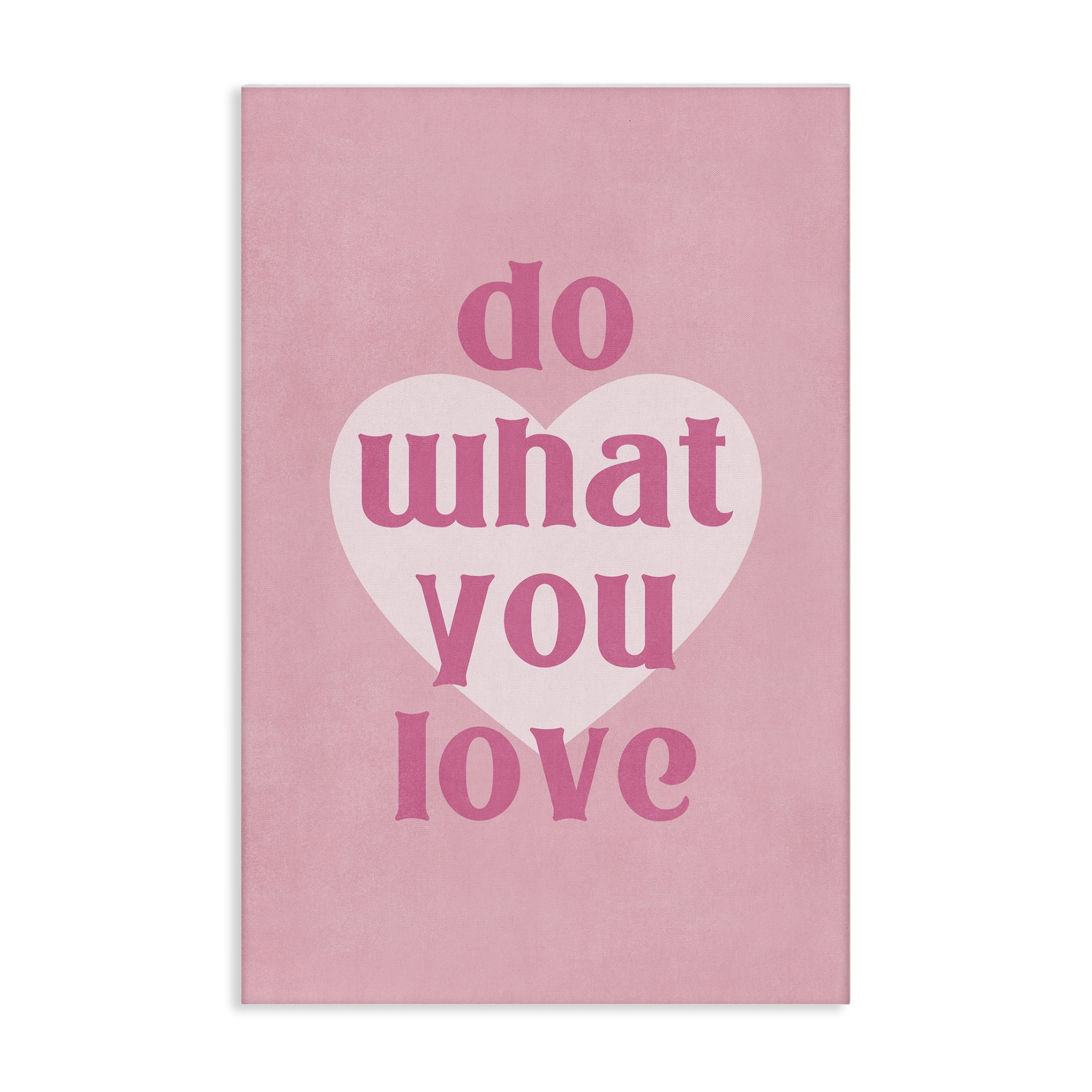 Stupell Industries Do What You Love Pink Text & Numbers Painting Wrapped Canvas Art Print Wall Art, 24 x 36