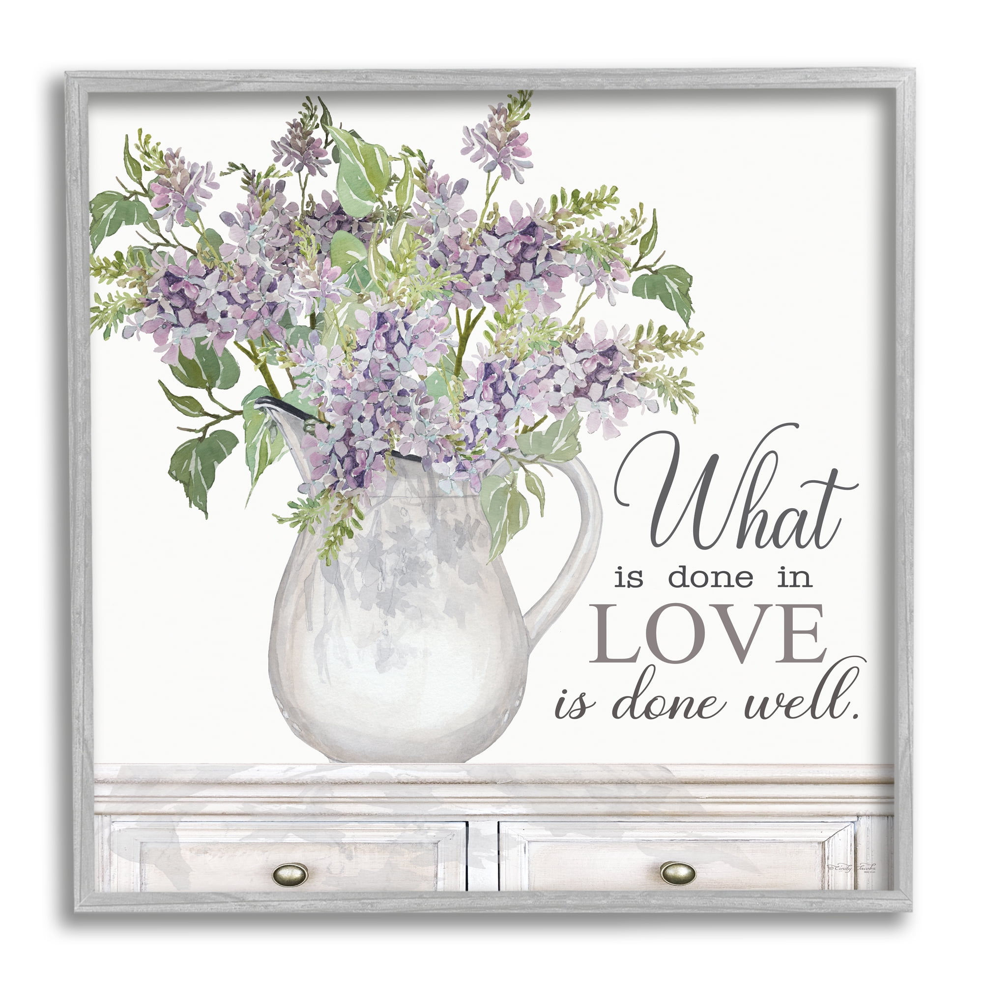Stupell Industries Do with Love Lilies Water Jug Traditional Furniture ,12 x 12, Design by Cindy Jacobs