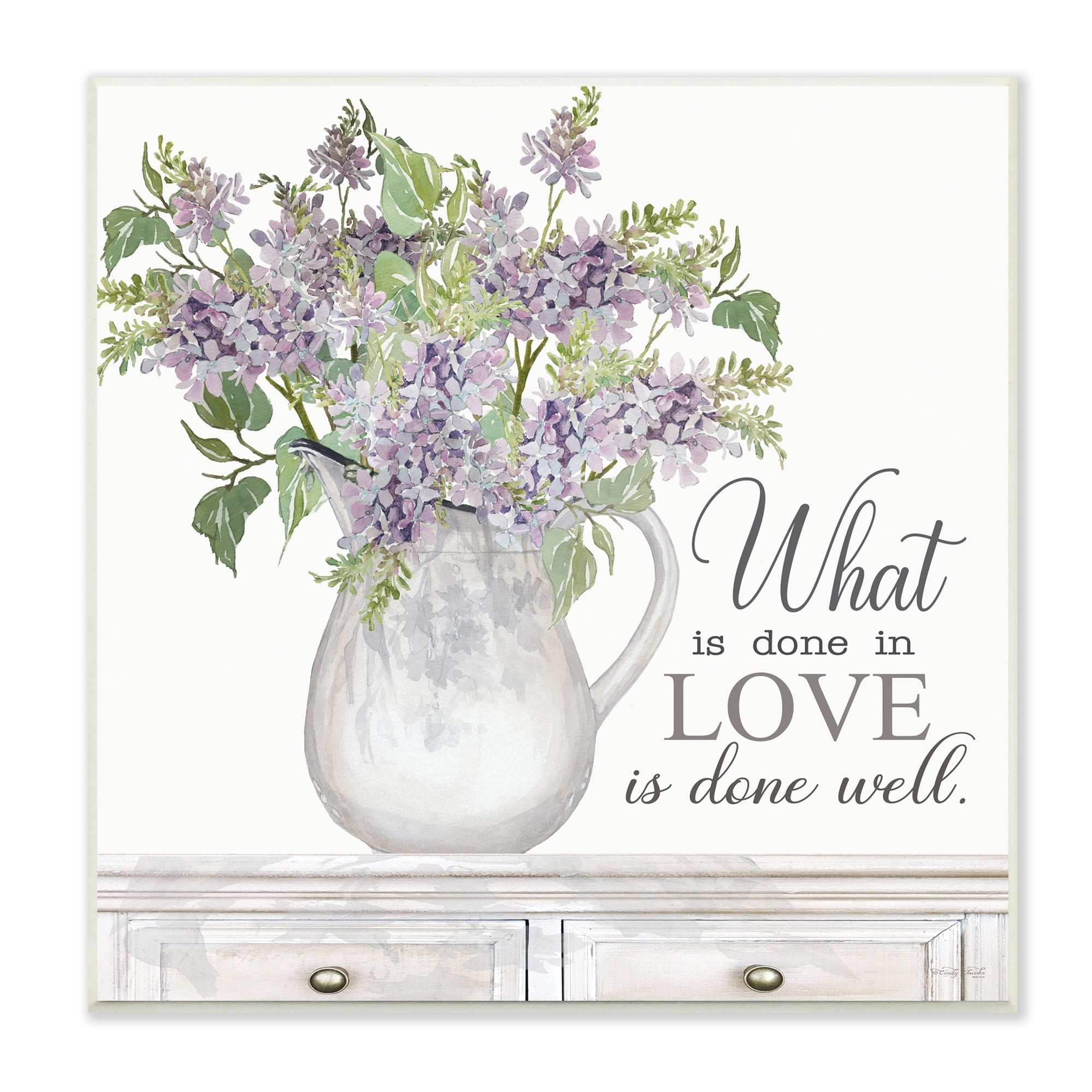 Stupell Industries Do with Love Lilies Water Jug Traditional Furniture ,12 x 12, Design by Cindy Jacobs