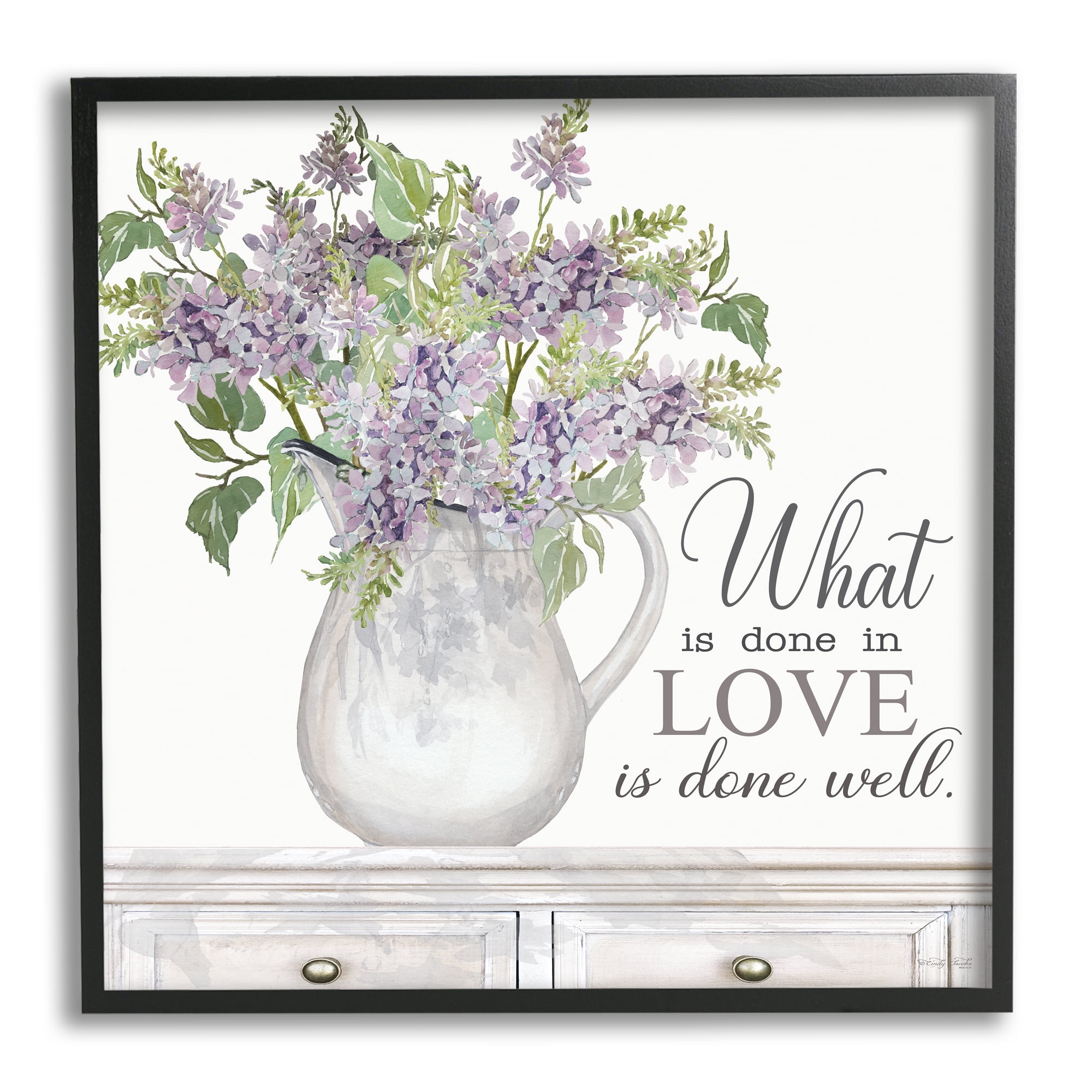 Stupell Industries Do with Love Lilies Water Jug Traditional Furniture ,24 x 24, Design by Cindy Jacobs