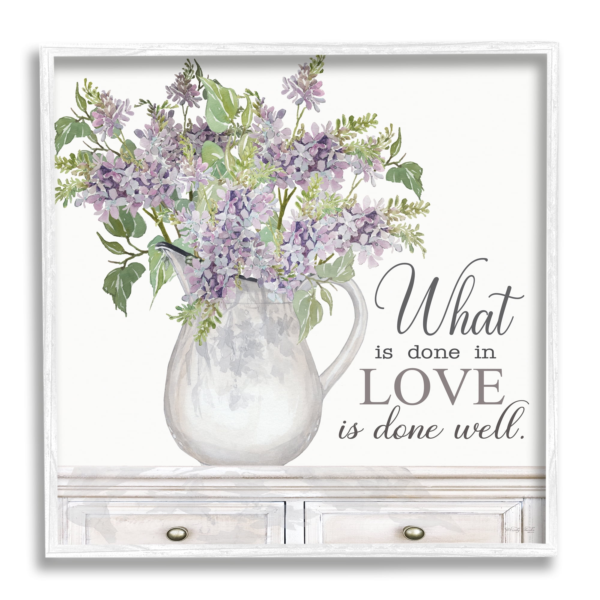 Stupell Industries Do with Love Lilies Water Jug Traditional Furniture ,24 x 24, Design by Cindy Jacobs