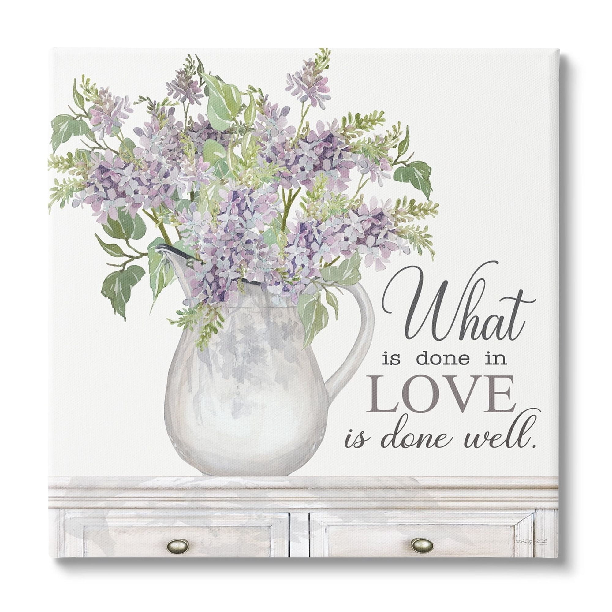 Stupell Industries Do with Love Lilies Water Jug Traditional Furniture ,36 x 36, Design by Cindy Jacobs