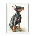 thumbnail image 1 of Stupell Industries Doberman Puppy Dog Pet Animal Watercolor Painting Framed Art Print Wall Art, 16x20, By George Dyachenko, 1 of 8