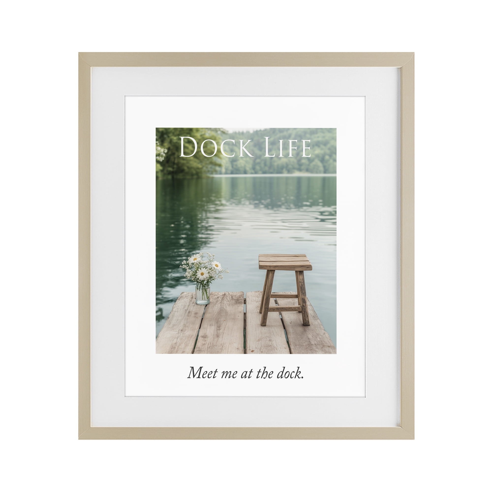 Stupell Industries Dock Life Calming Scenery Birch Framed Print Under Glass, design by A Barefoot Stylist