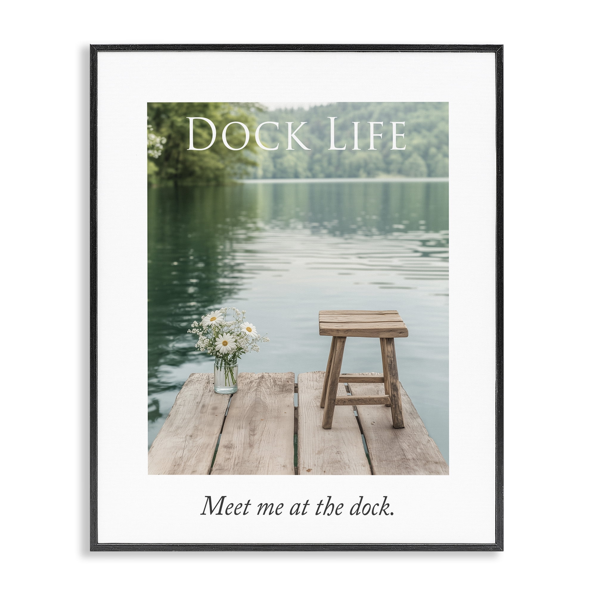 Stupell Industries Dock Life Calming Scenery Black Framed Giclee Art, design by A Barefoot Stylist