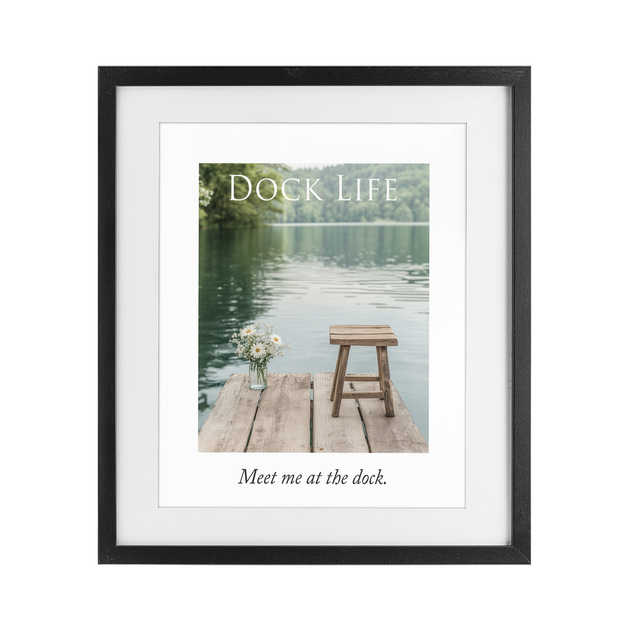 Stupell Industries Dock Life Calming Scenery Black Framed Print Under Glass, design by A Barefoot Stylist