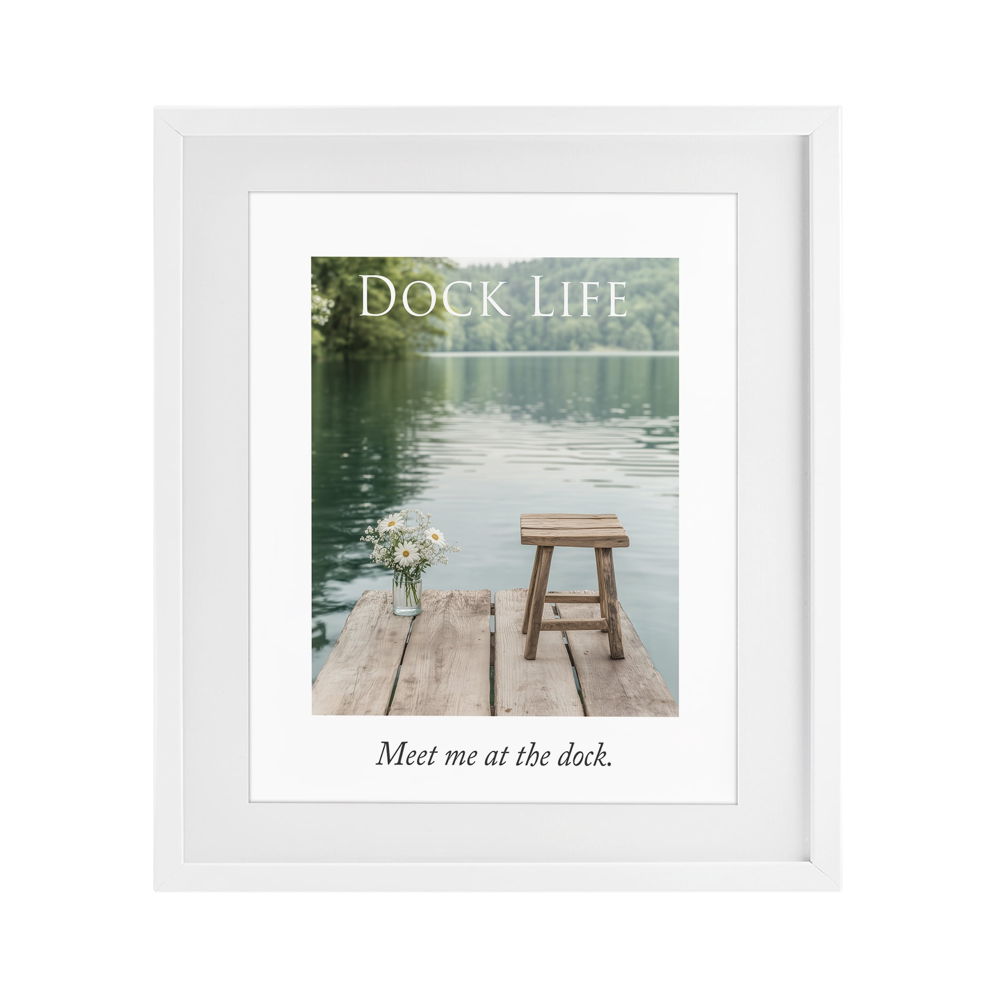 Stupell Industries Dock Life Calming Scenery White Framed Print Under Glass, design by A Barefoot Stylist