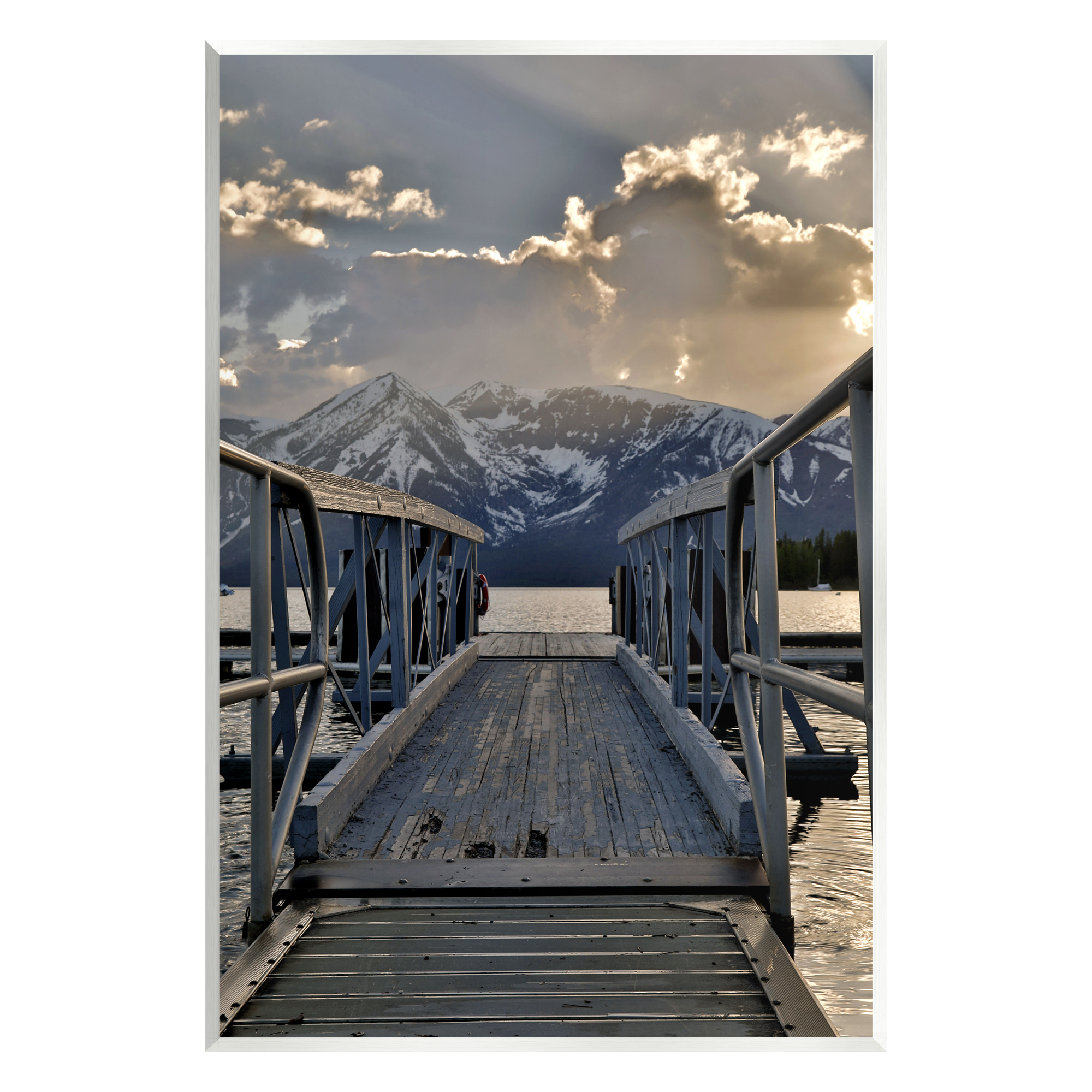 Stupell Industries Dock & Mountain View Landscape Photography Unframed ...