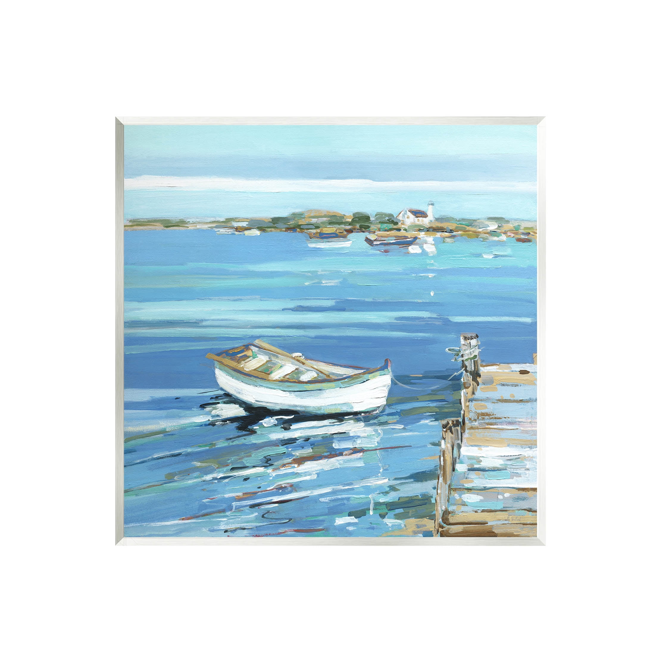 Stupell Industries Docked Dinghy Lake Scenery Painting Unframed Art Print Wall Art, Design by Sally Swatland