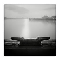 Stupell Industries Dockside Boat View Coastal Photography Gallery Wrapped Canvas Art Print Wall Art, 17 x 17