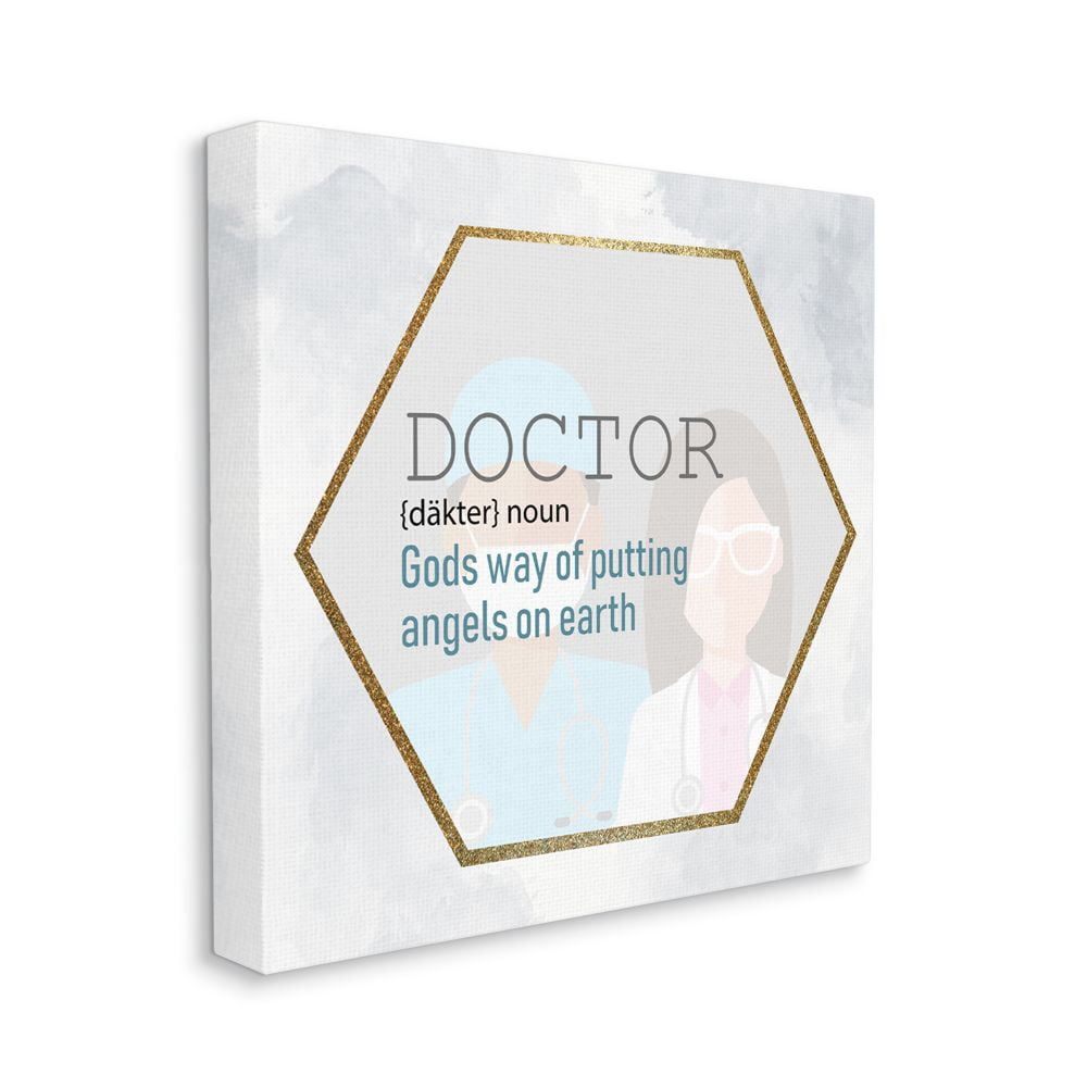 Stupell Industries Doctor Spiritual Definition Health Care Angel Gratitude Canvas Wall Art Design by Kim Allen, 24" x 24"