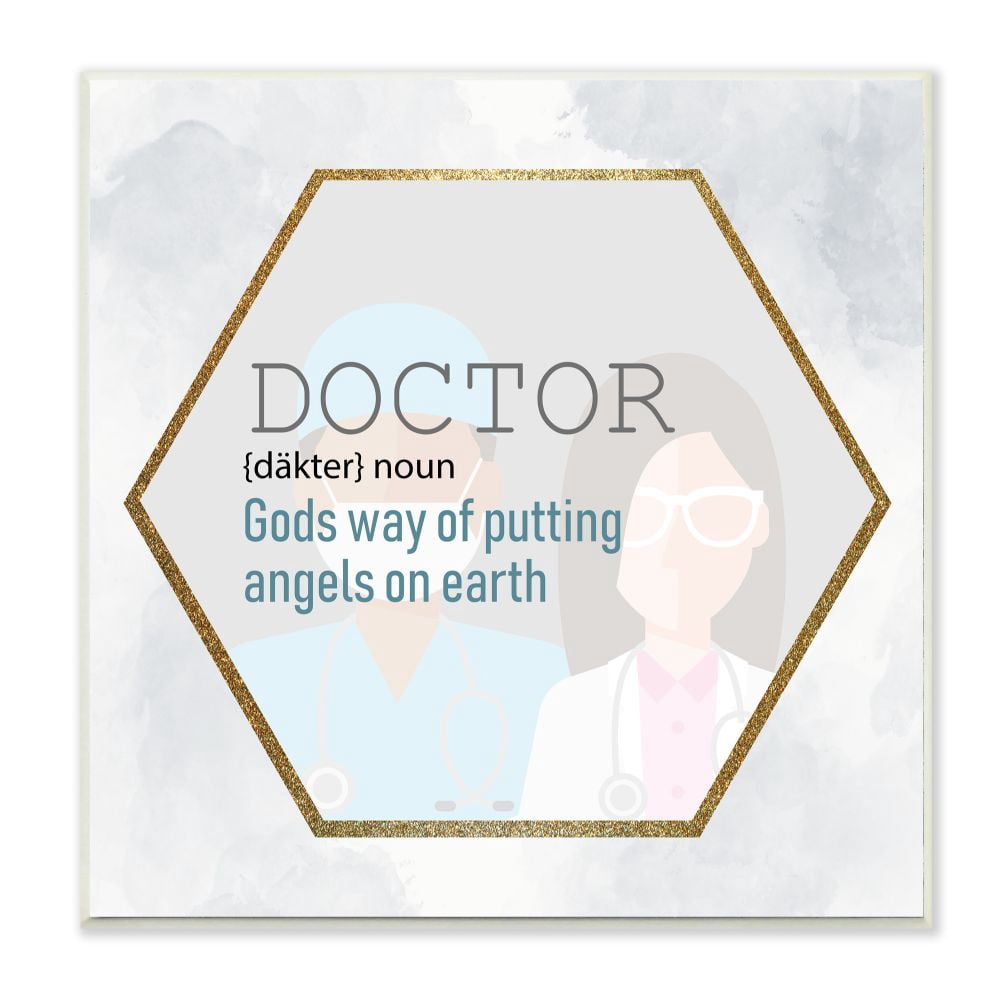 Stupell Industries Doctor Spiritual Definition Health Care Angel Gratitude Wall Plaque Design by Kim Allen, 12" x 12"