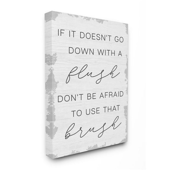 Stupell Industries Doesn't Flush Use the Brush Family Bathroom Phrase Designed by Daphne Polselli
